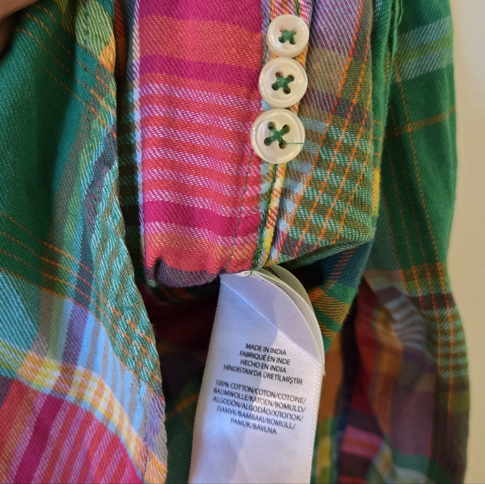 Ralph Lauren Multi Color Cotton Shirt Classic Fit Size L - Picture 11 of 12